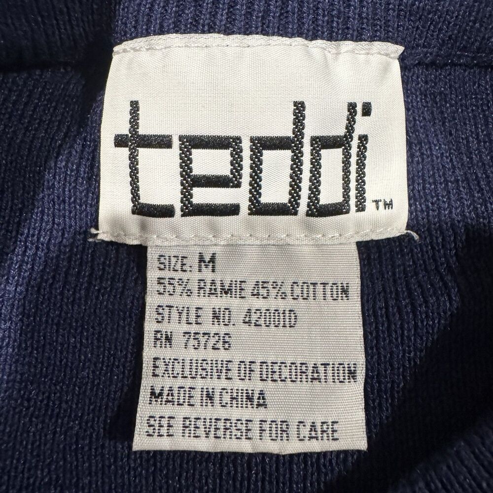 Vintage Teddi Sweater Cardigan Embroidered 3D Granny Core Cottage Size M 80s - Picture 15 of 16